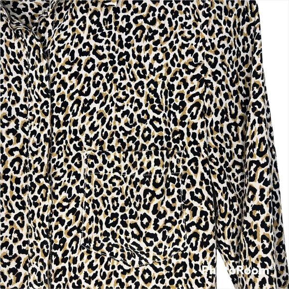 J. Crew Leopard Print Button-Up Casual Silk Shirt Size 2 - Picture 9 of 12